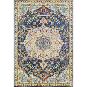 Homeroots.co 366374 2' X 3' Medallion Blue Accent Rug