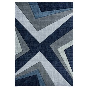 Homeroots.co 367153 Navy Geometric Accent Rug 22