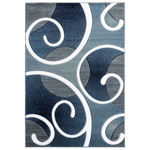 Homeroots.co 367251 31 X 50 Navy Olefin  Polypropylene Mat Rug