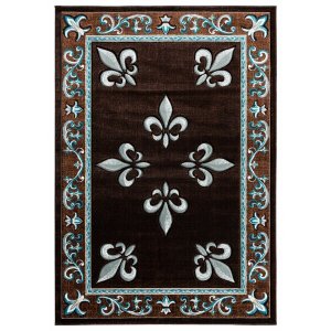 Homeroots.co 367395 31 X 50 Turquoise Olefin  Polypropylene Mat Rug