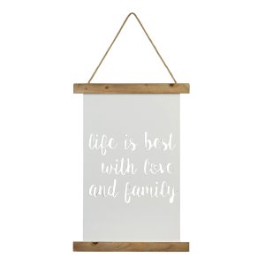 Homeroots.co 376597 Love And Family Wall Art In Natural White And Rope