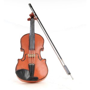 Homeroots.co 364173 Vintage Look Orange Violin Sculpture