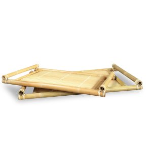 Homeroots.co 294735 Set Of 2 Natural Bamboo Nesting Trays