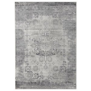 Homeroots.co 370592 23 X 36 Grey Viscose  Polyester Accent Rug