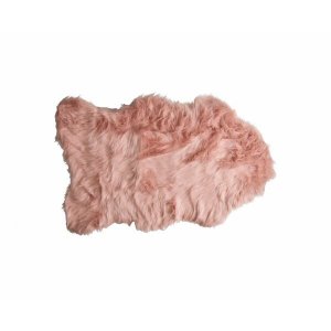 Homeroots.co 317263 24 X 36 X 1.5 Dusty Rose Faux Sheepskin - Area Rug