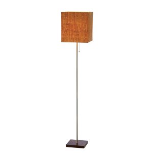 Homeroots.co 372668 Walnut Finish Wood Base Floor Lamp With Eco Friend