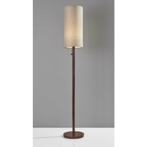 Homeroots.co 372562 Walnut Wood Finish Floor Lamp With Slim Cylindrica