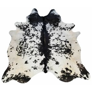 Homeroots.co 334417 6.5 Ft  Black And White Brindled Cowhide Rug