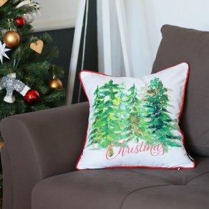 Homeroots.co 376884 Set Of 2 18 Christmas Trees Throw Pillow Cover In 