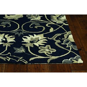 Homeroots.co 374697 2'x3' Navy Polypropylene Accent Rug