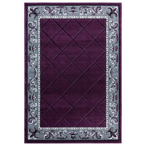 Homeroots.co 367383 31 X 50 Plum Olefin  Polypropylene Mat Rug