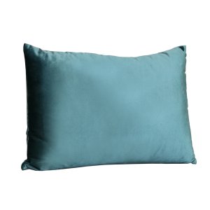 Homeroots.co 373374 Teal Aqua Velvet Rectangular Lumbar Pillow