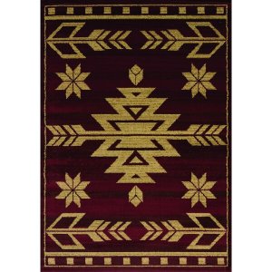 Homeroots.co 371932 22 X 26 Red Polypropylene Accent Rug