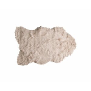 Homeroots.co 317264 24 X 36 X 1.5 Taupe Faux Sheepskin - Area Rug