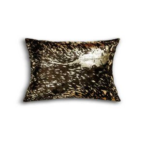 Homeroots.co 316876 12 X 20 X 5 Chocolate And Gold Cowhide - Pillow