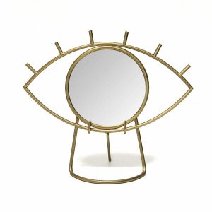 Homeroots.co 373150 Bohemian Golden Eye Tabletop Mirror