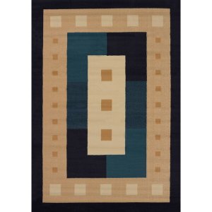 Homeroots.co 369614 22 X 36 Navy Polypropylene Accent Rug