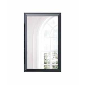 Homeroots.co 370732 32 X 2 X 51 Gloss Black Glass Mirror