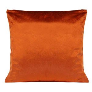 Homeroots.co 373348 Burnt Orange Textured Velvet Square  Pillow