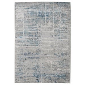 Homeroots.co 366793 23 X 36 Blue Viscose  Polyester Accent Rug