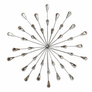 Homeroots.co 321091 Silver Acrylic And Metal Bling Burst Wall Decor