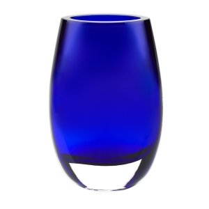 Homeroots.co 375846 8 Mouth Blown Crystal Cobalt Blue Vase