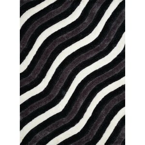 Homeroots.co 369139 22 X 26 Black Polyester Accent Rug