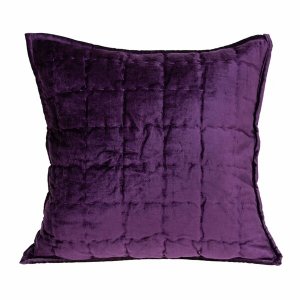 Homeroots.co 334089 20 X 7 X 20 Transitional Purple Solid Quilted Pill