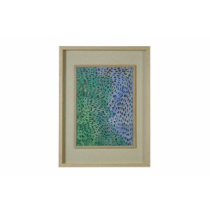 Homeroots.co 342805 Swirling Blues And Greens Light Wood Shadowbox Wal