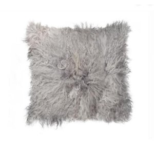 Homeroots.co 293199 18 X 18 X 5 Gray Sheepskin - Pillow