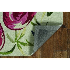 Homeroots.co 375438 2'x4' Ivory Or Pink Polyester Accent Rug