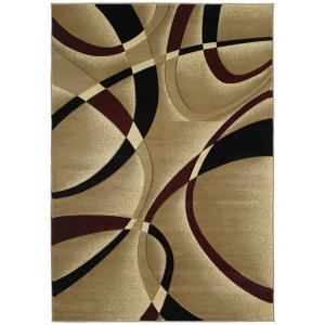 Homeroots.co 368378 31 X 50 Burgundy Polypropylene Accent Rug