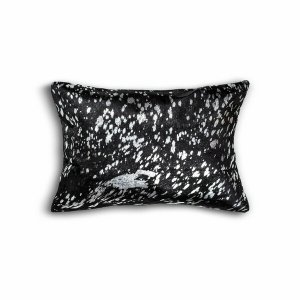 Homeroots.co 316877 12 X 20 X 5 Black And Silver Cowhide - Pillow