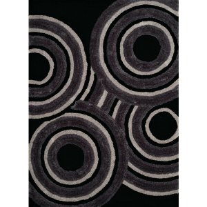 Homeroots.co 369142 22 X 26 Black Polyester Accent Rug