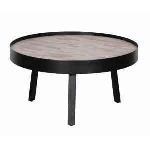 Homeroots.co 373108 29 Round Modern Industrial Multi Grain Coffee Tabl