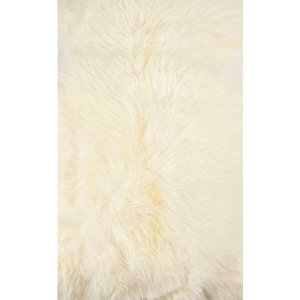 Homeroots.co 376919 Ivory New Zealand Natural Shearling Sheepskin Rug