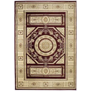 Homeroots.co 368471 22 X 32 Burgundy Polypropylene Accent Rug