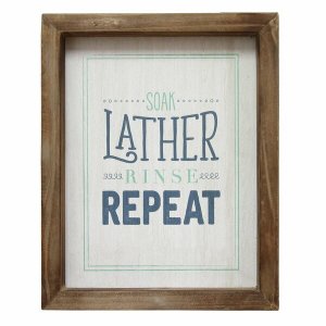 Homeroots.co 321212 Rustic Soap Lather Rinse Repeat Framed Wall Art