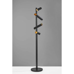 Homeroots.co 372847 This Way That Way Black Metal Led Floor Lamp