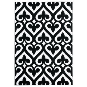 Homeroots.co 367465 22 X 32 Black Olefin  Polypropylene Accent Rug