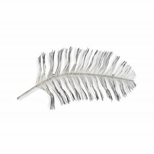 Homeroots.co 379830 Black And Silver Metal Peacock Feather Wall Decor