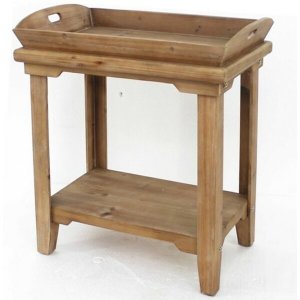 Homeroots.co 274416 18 X 23 X 18 Natural, Rustic, Wooden - Table With 