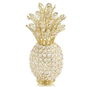 Homeroots.co 354782 6 X 6 X 12.5 Gold Crystal Pineapple