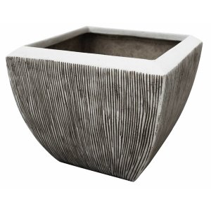 Homeroots.co 274806 Large Distressed And Ribbed Flower Pot Planter