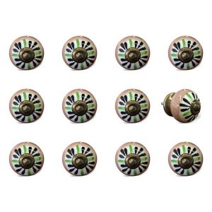 Homeroots.co 358097 1.5 X 1.5 X 1.5 Ceramicmetal Multicolor 12 Pack Kn