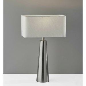 Homeroots.co 372827 Urban Edge Slate Steel Metal Table Lamp