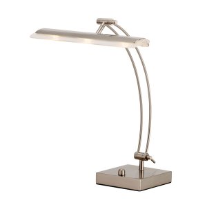 Homeroots.co 372737 Wide Angle Adjustable Brushed Steel Metal Led Desk