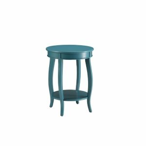 Homeroots.co 286291 Pop Of Color Teal Side Or End Table