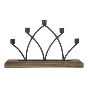 Homeroots.co 376649 5 Slot Vinatge Design Candle Holder