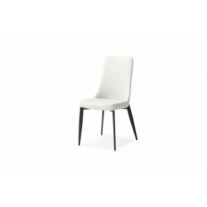 Homeroots.co 370666 White Faux Leather Metal Dining Chair